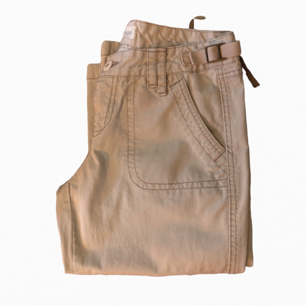 Maurice capri cargo pants cotton tan size 1/2